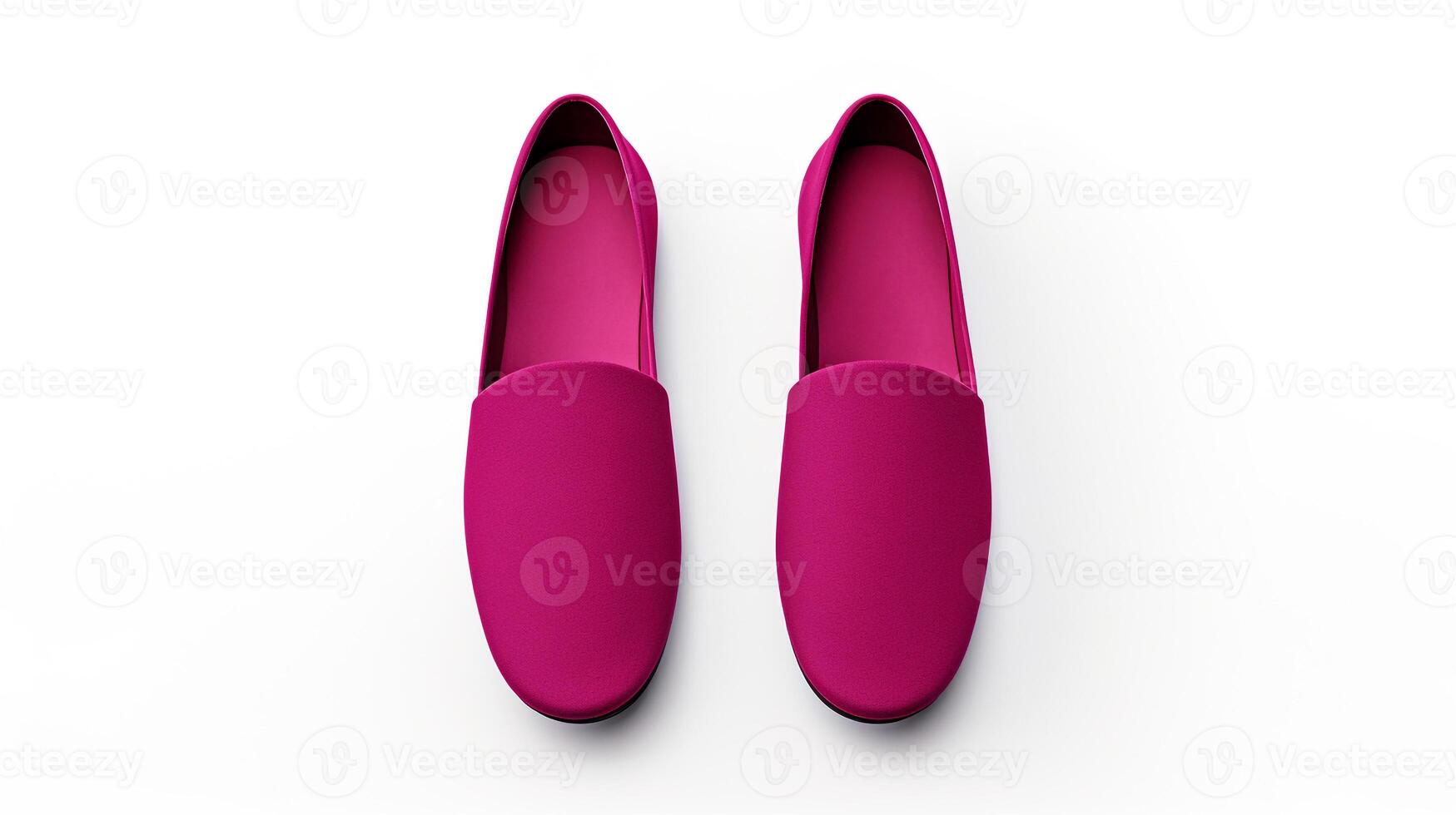 AI generated Magenta Slippers shoes isolated on white background with copy space for advertisement. Generative AI photo