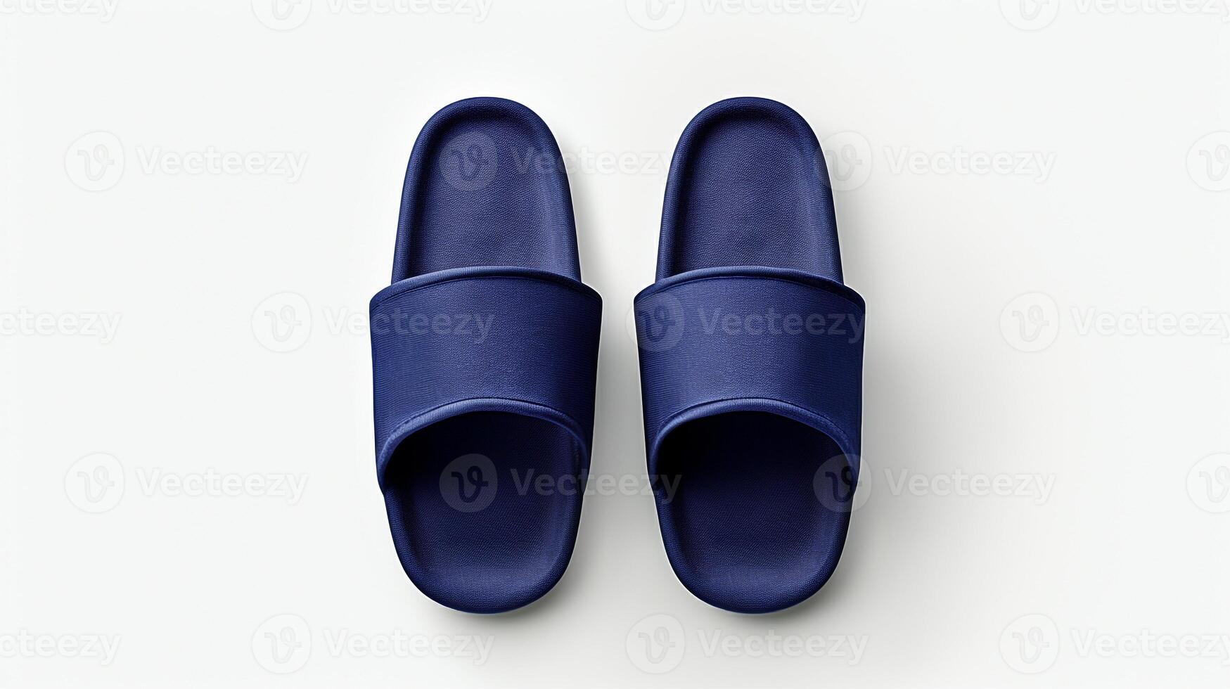 AI generated Indigo Slippers shoes isolated on white background with copy space for advertisement. Generative AI photo