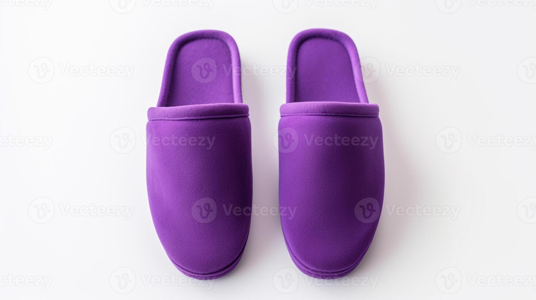 AI generated Purple Slippers shoes isolated on white background with copy space for advertisement. Generative AI photo