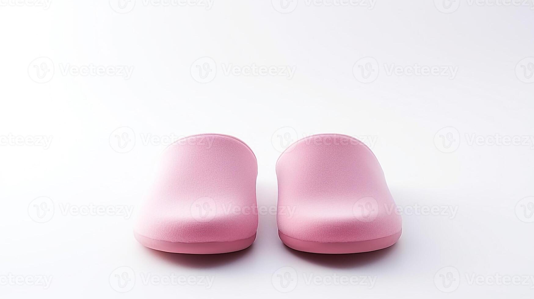 AI generated Pink Slippers shoes isolated on white background with copy space for advertisement. Generative AI photo