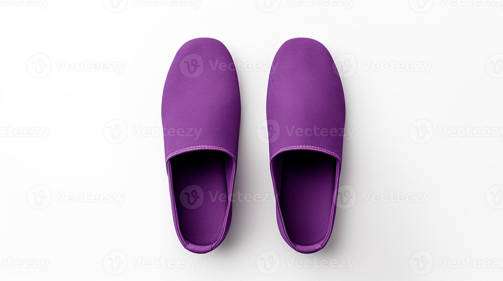 AI generated Purple Slippers shoes isolated on white background with copy space for advertisement. Generative AI photo