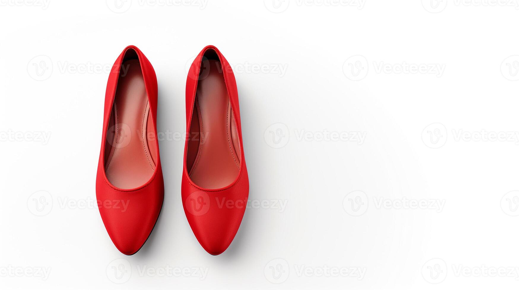 AI generated Red Slippers shoes isolated on white background with copy space for advertisement. Generative AI photo