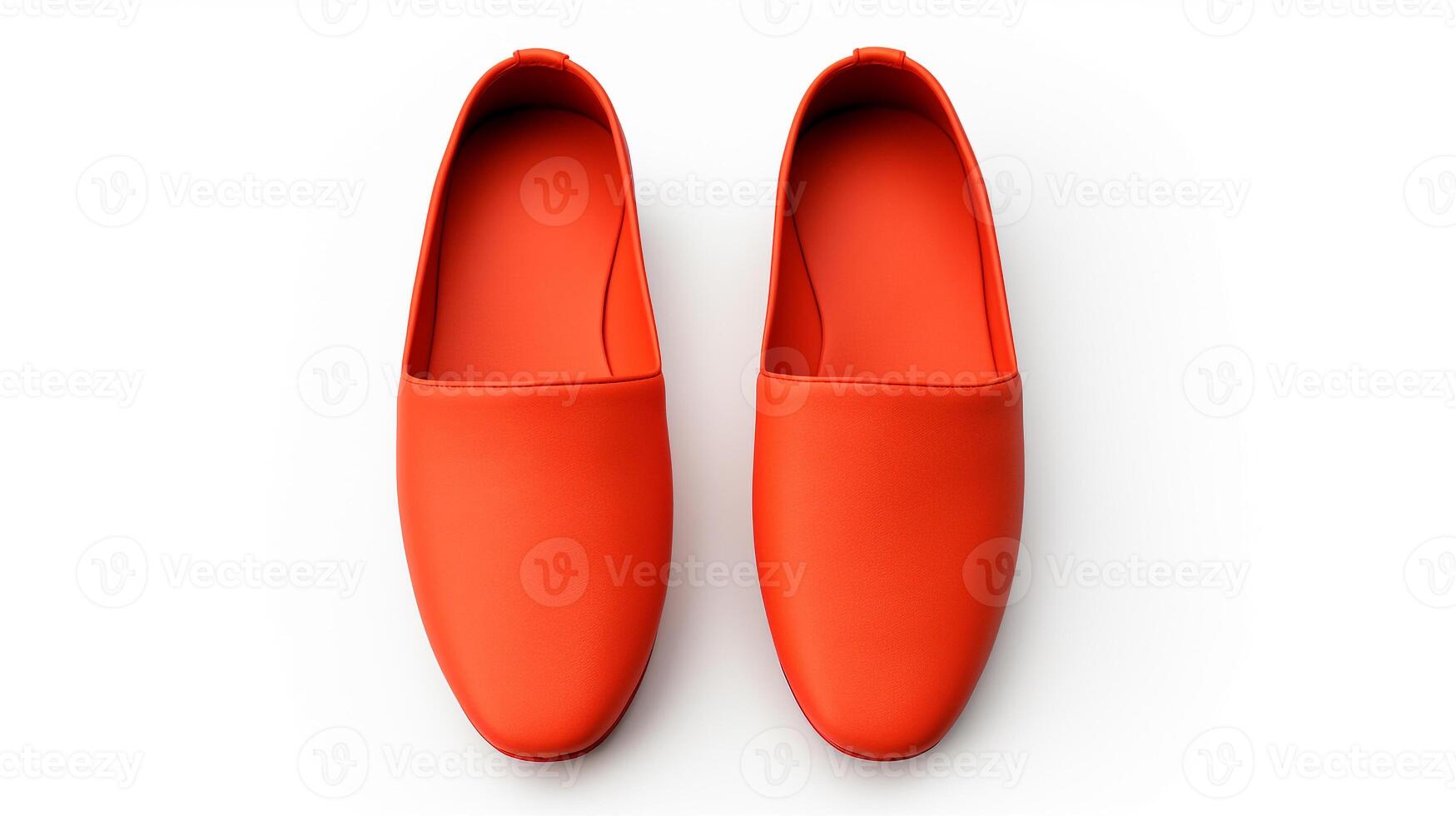 AI generated Vermilion Slippers shoes isolated on white background with copy space for advertisement. Generative AI photo