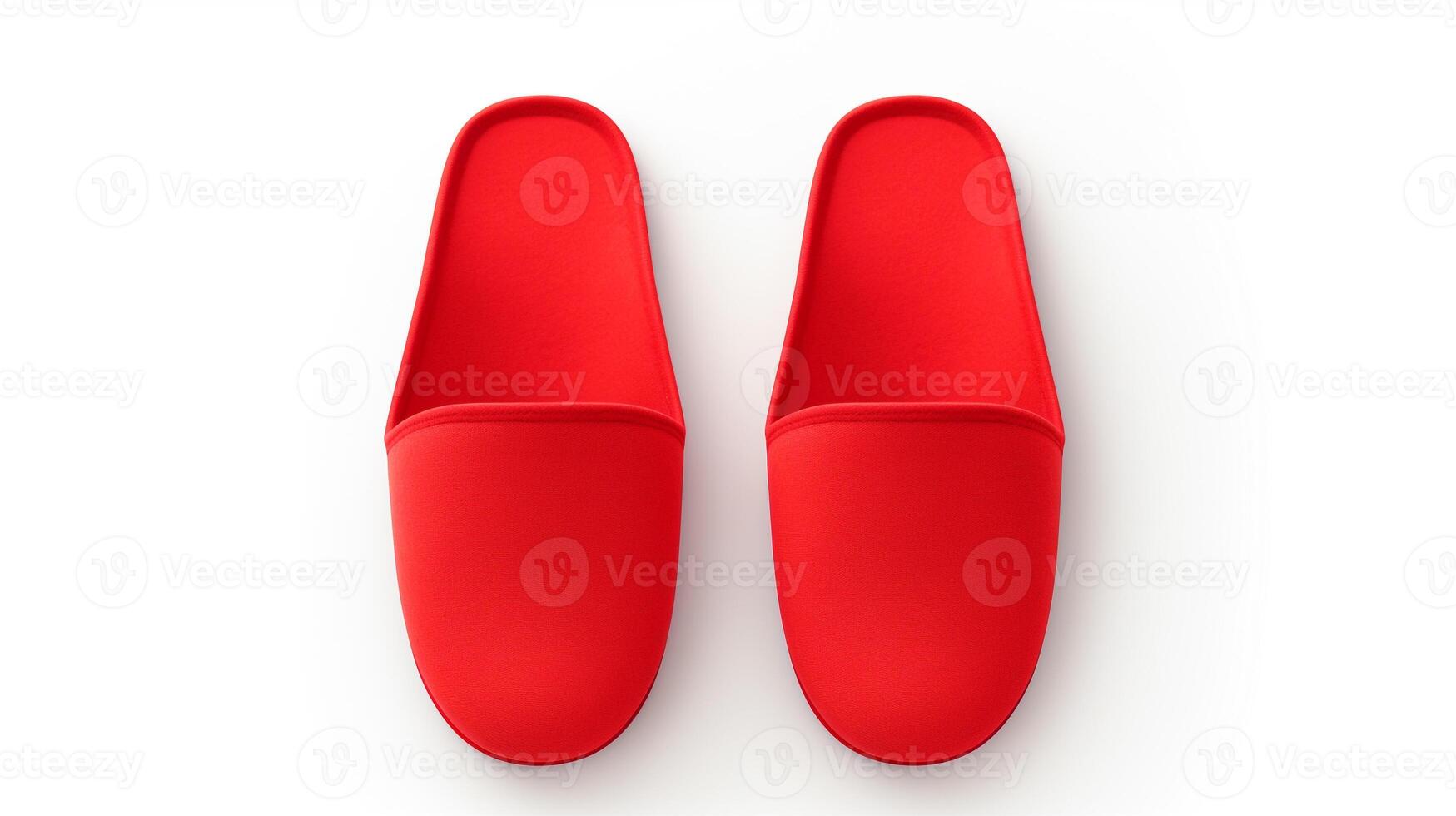 AI generated Vermilion Slippers shoes isolated on white background with copy space for advertisement. Generative AI photo