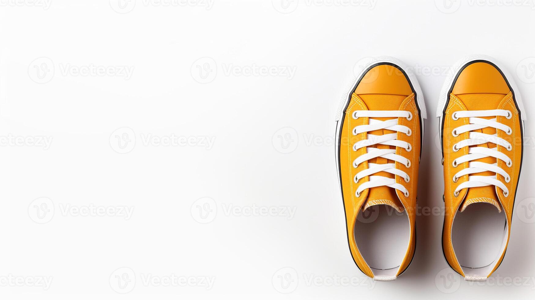 AI generated Amber Sneakers shoes isolated on white background with copy space for advertisement. Generative AI photo