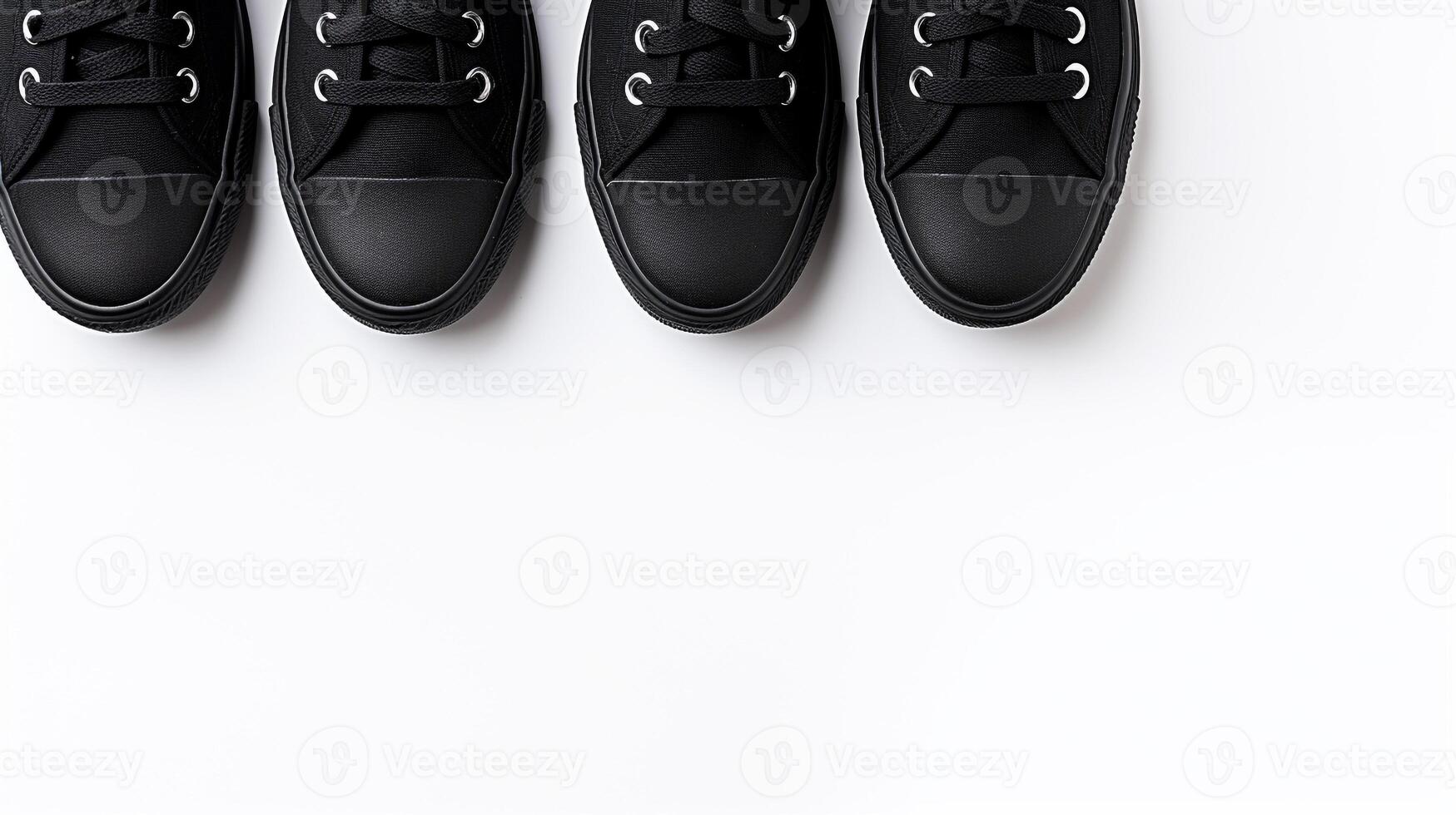 AI generated Black Sneakers shoes isolated on white background with copy space for advertisement. Generative AI photo