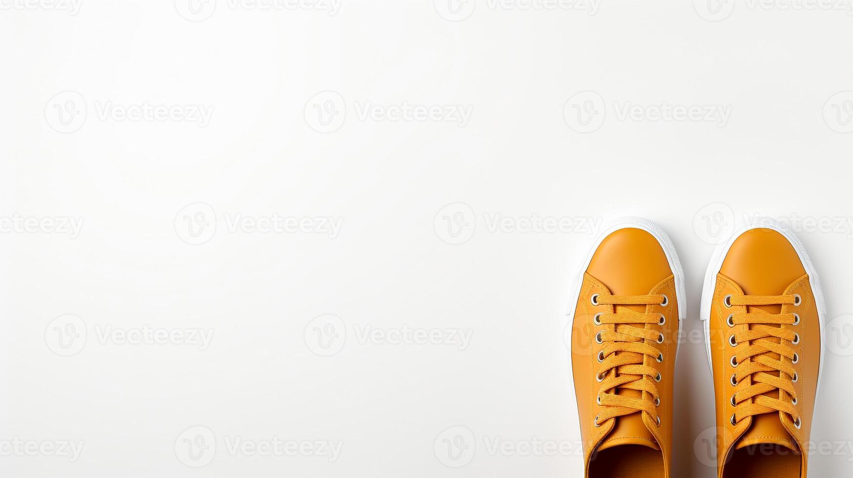 AI generated Amber Sneakers shoes isolated on white background with copy space for advertisement. Generative AI photo