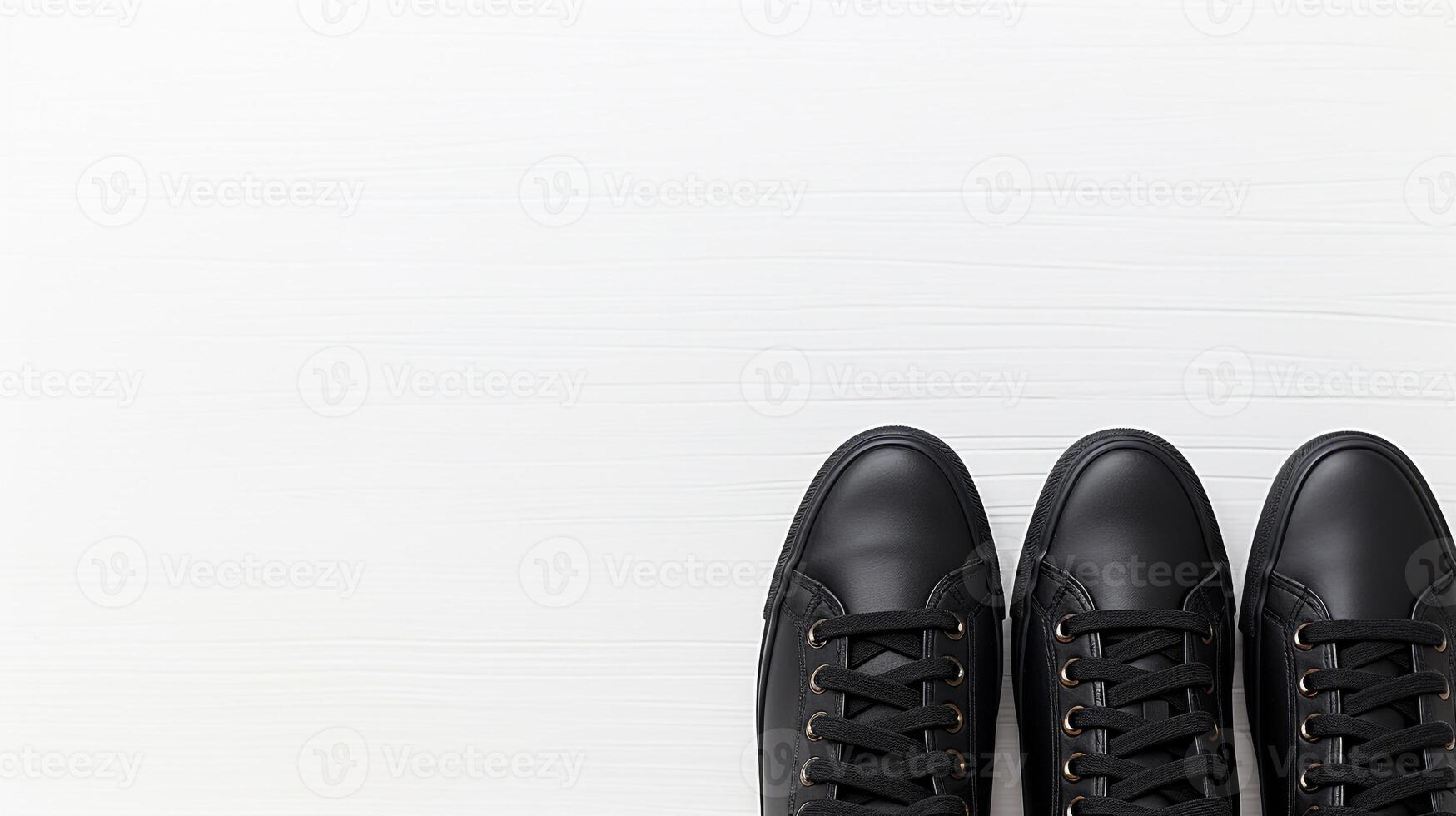ai generado negro zapatillas Zapatos aislado en blanco antecedentes con Copiar espacio para anuncio publicitario. generativo ai foto