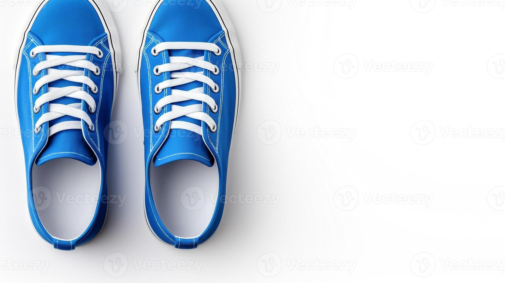 AI generated Blue Sneakers shoes isolated on white background with copy space for advertisement. Generative AI photo