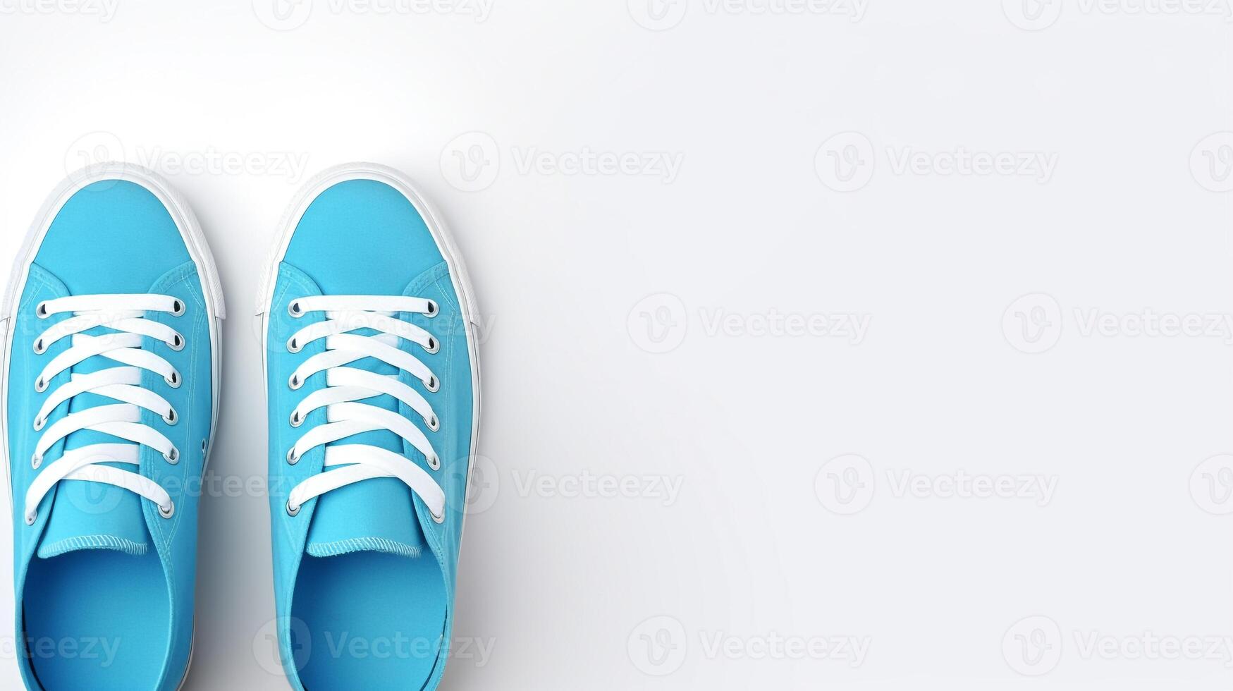 AI generated Blue Sneakers shoes isolated on white background with copy space for advertisement. Generative AI photo