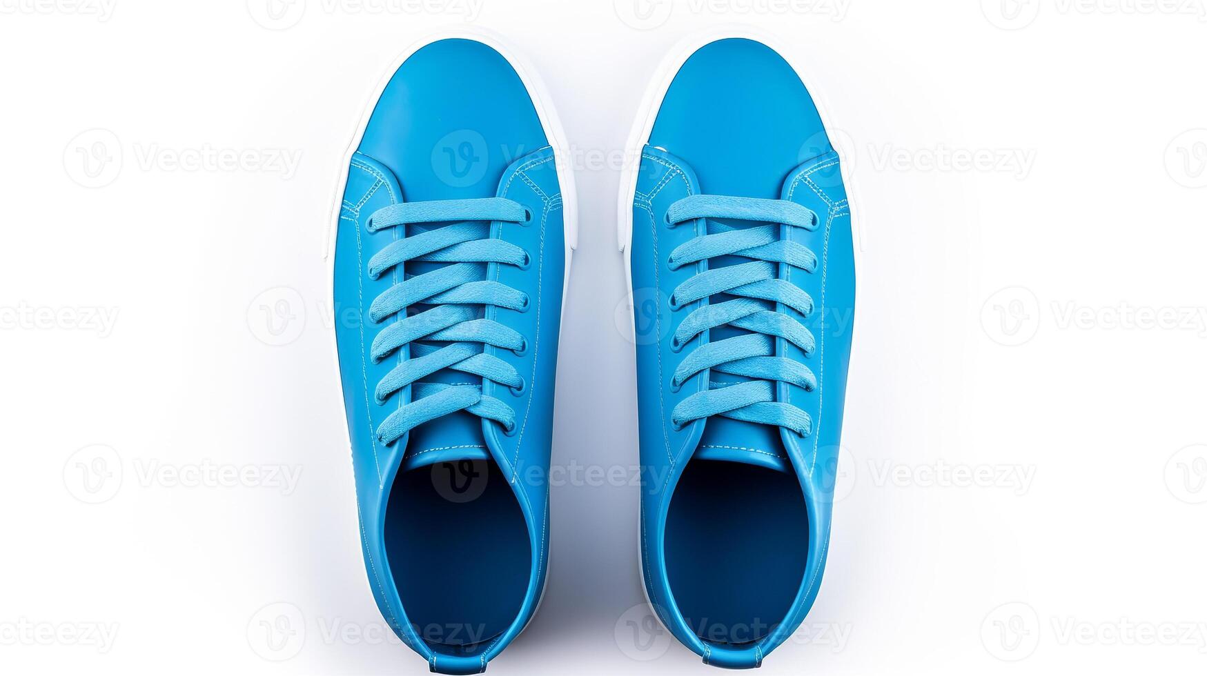 AI generated Blue Sneakers shoes isolated on white background with copy space for advertisement. Generative AI photo