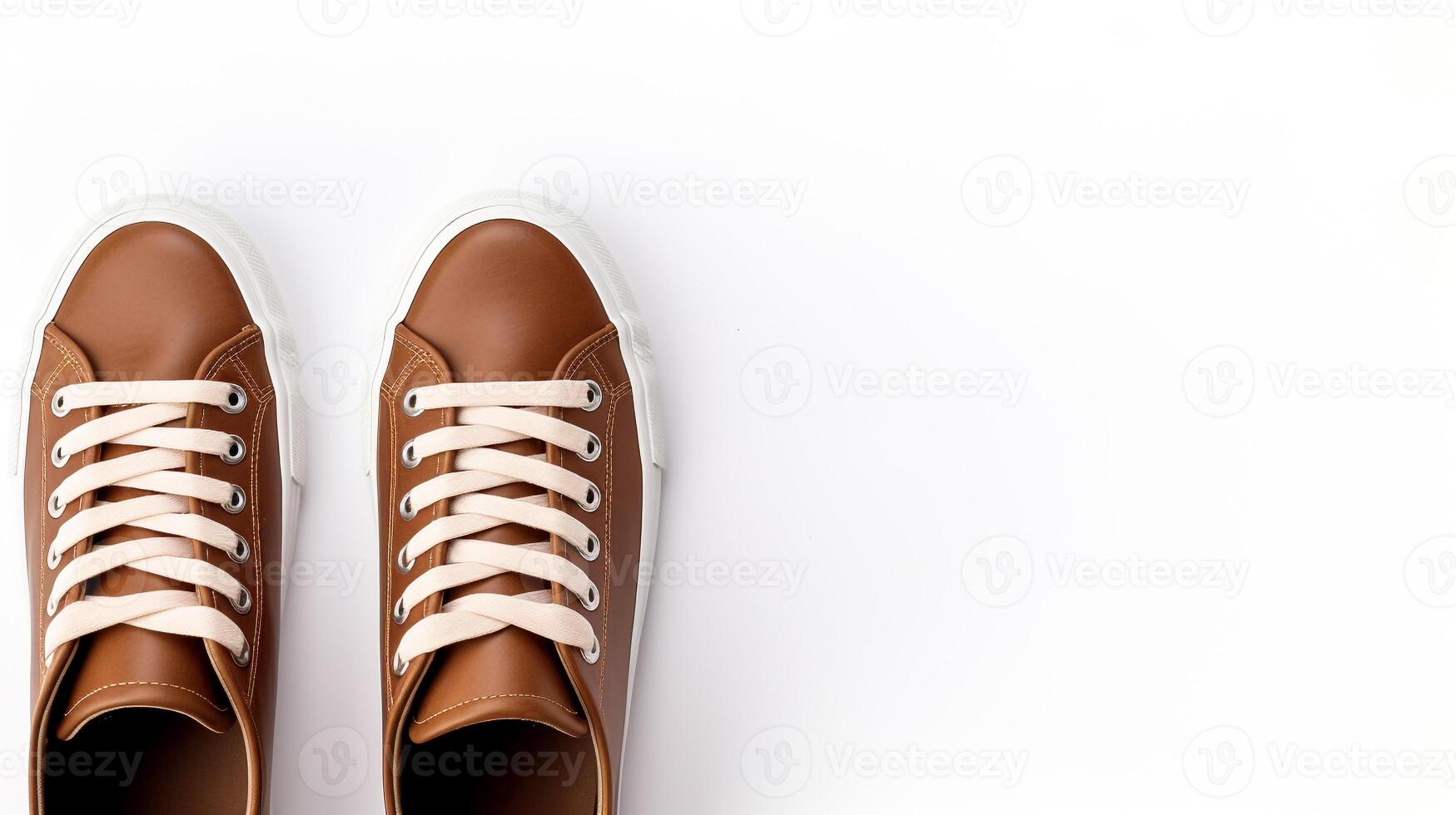 ai generado marrón zapatillas Zapatos aislado en blanco antecedentes con Copiar espacio para anuncio publicitario. generativo ai foto