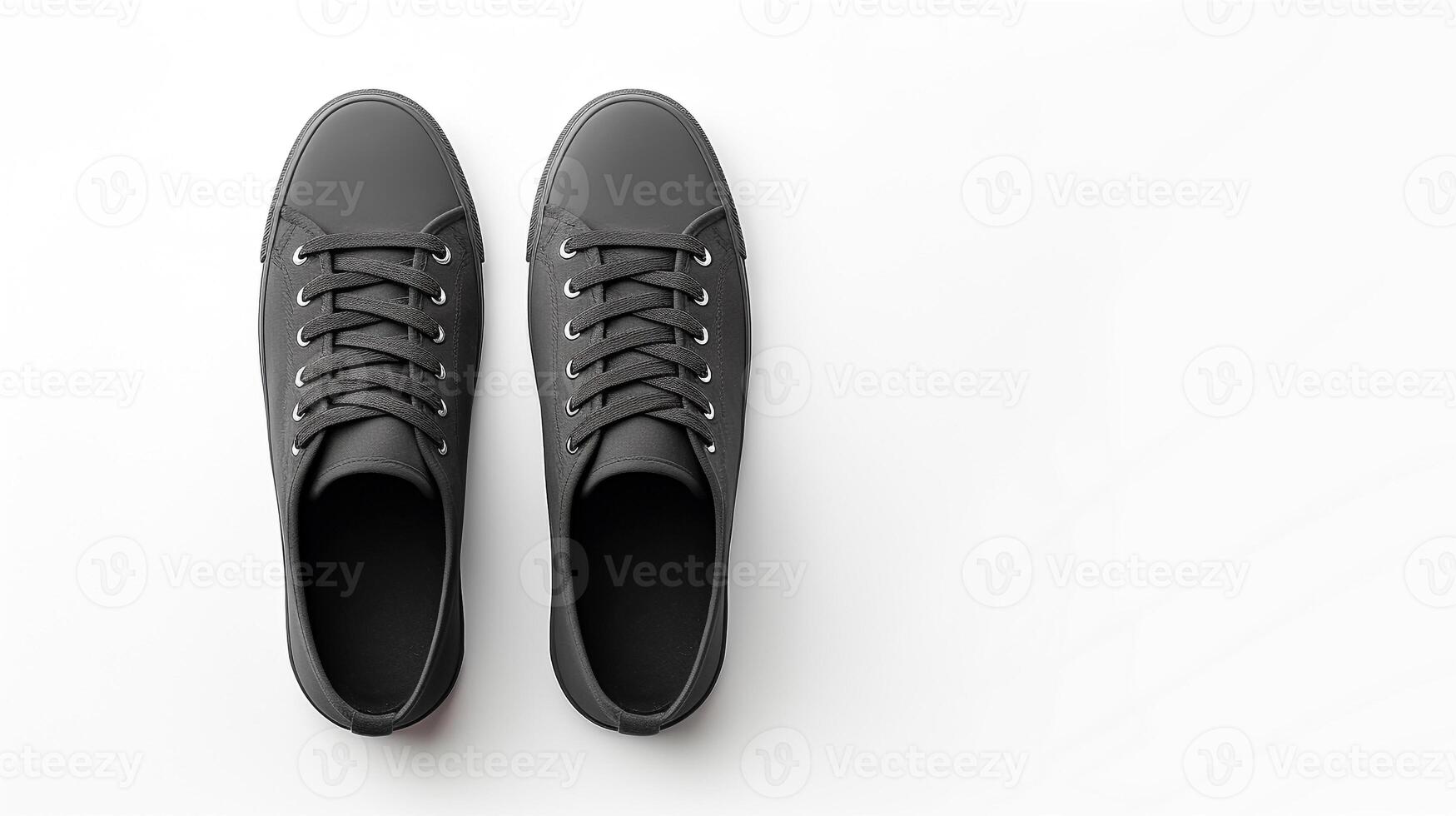 AI generated Charcoal Sneakers shoes isolated on white background with copy space for advertisement. Generative AI photo