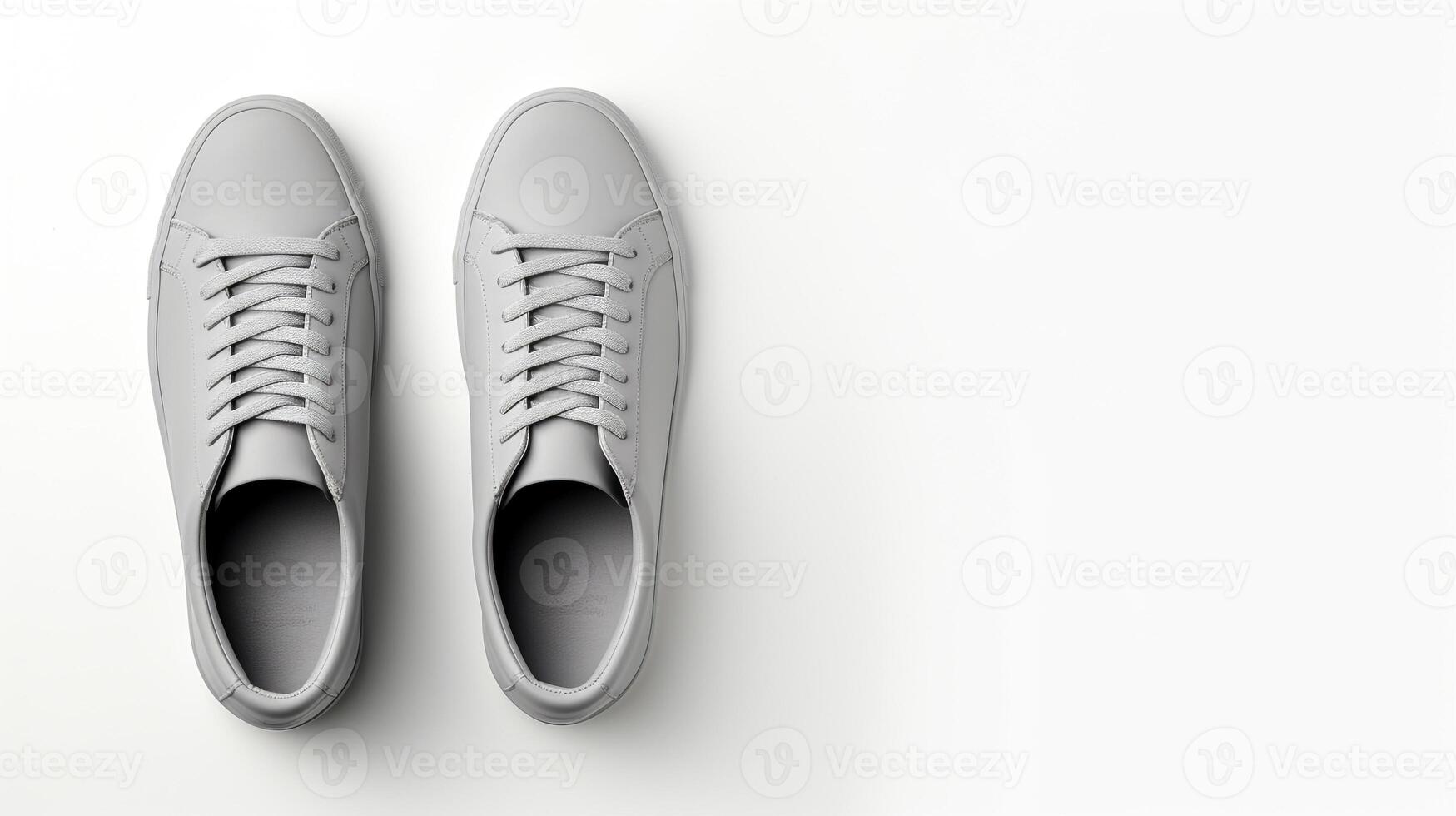 AI generated Grey Sneakers shoes isolated on white background with copy space for advertisement. Generative AI photo