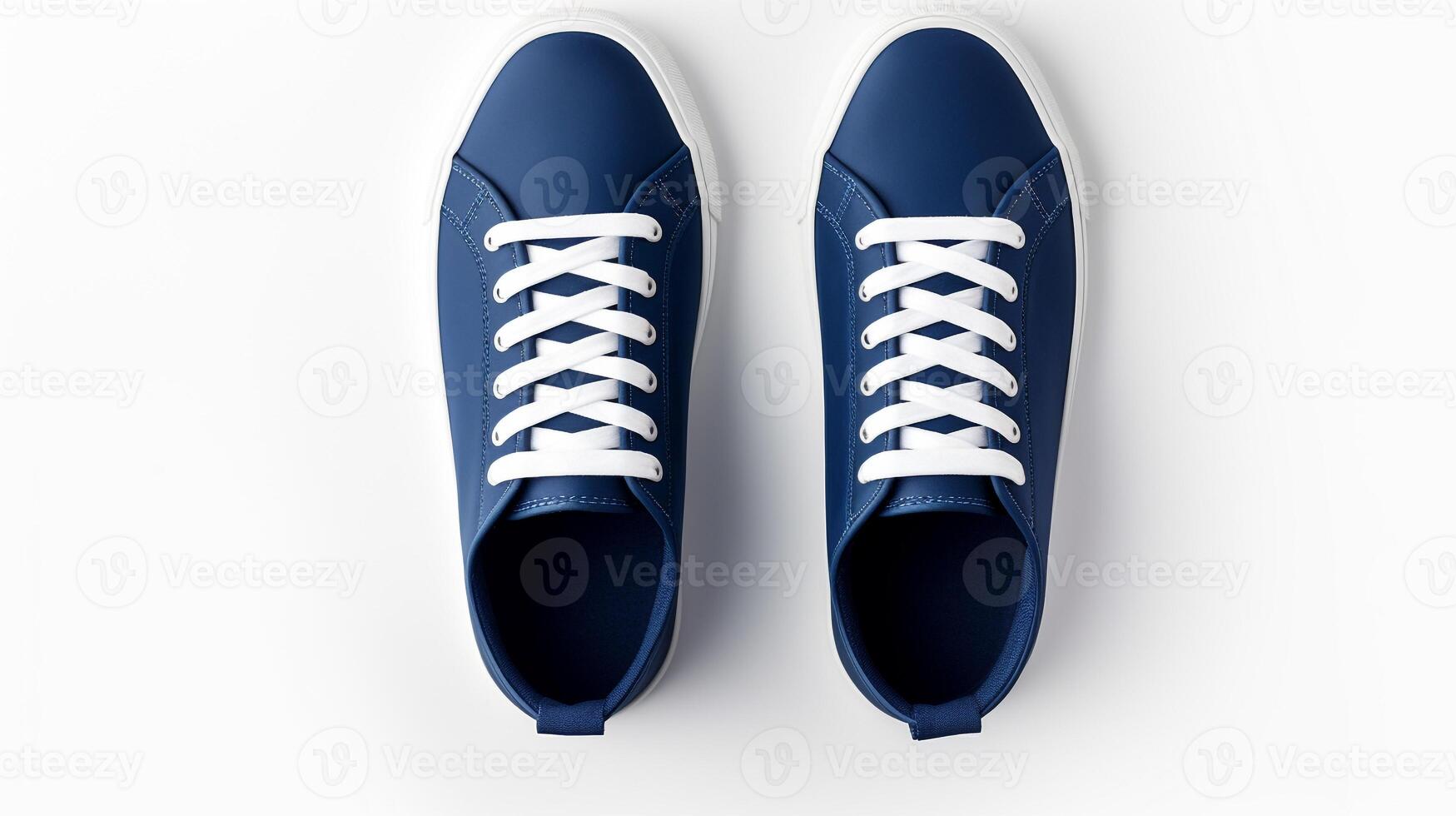 AI generated Indigo Sneakers shoes isolated on white background with copy space for advertisement. Generative AI photo