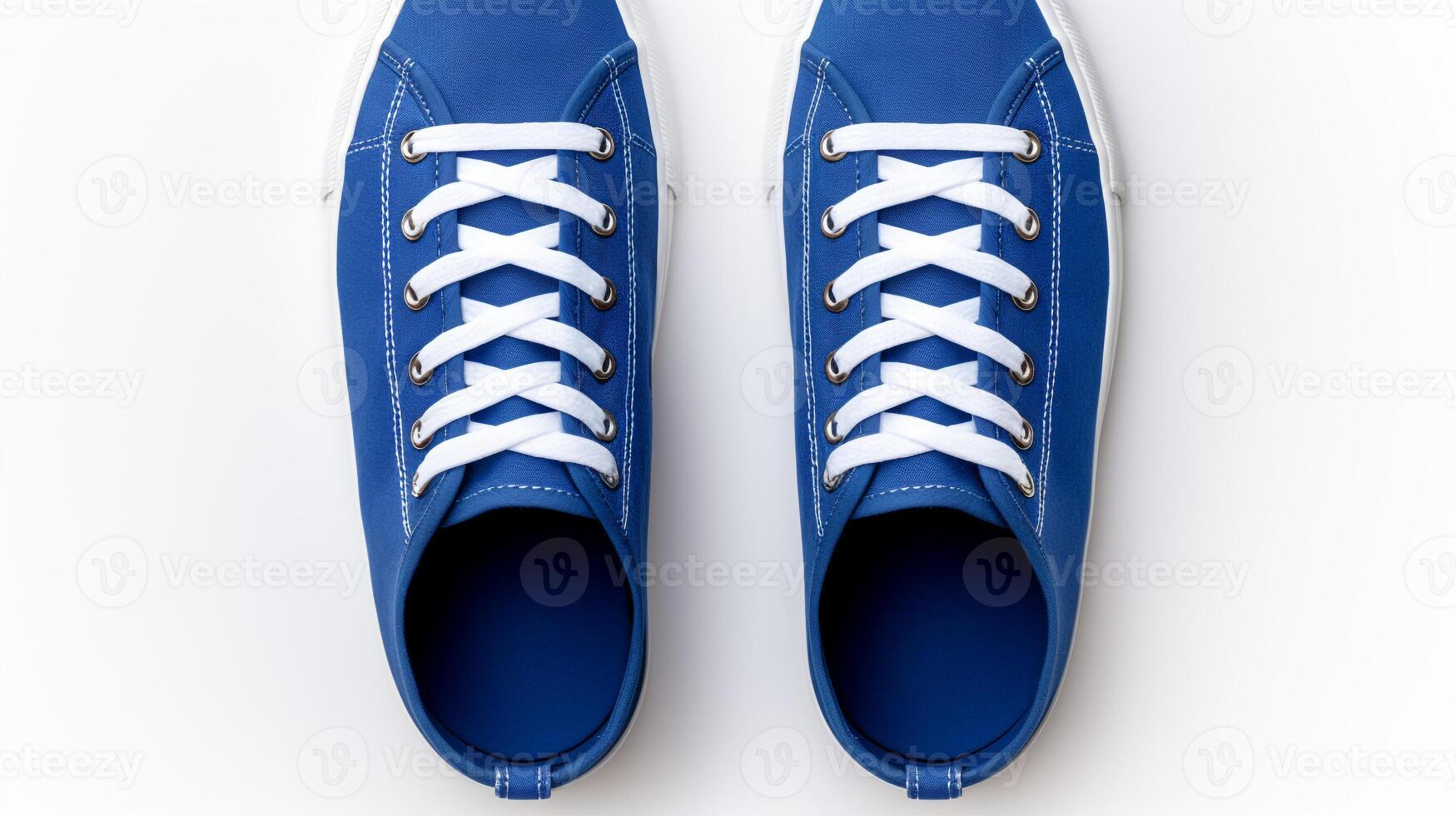 AI generated Indigo Sneakers shoes isolated on white background with copy space for advertisement. Generative AI photo