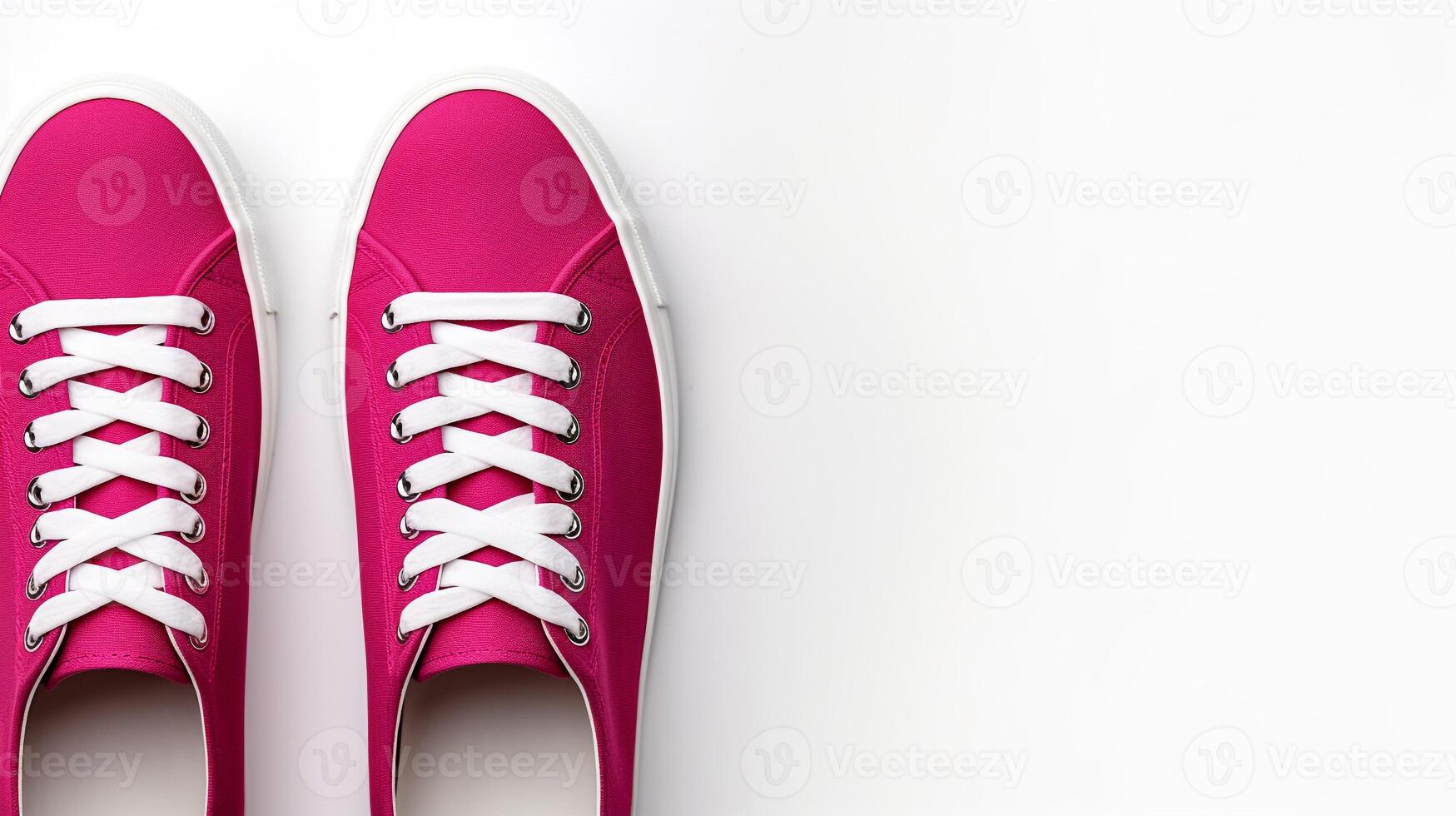 AI generated Magenta Sneakers shoes isolated on white background with copy space for advertisement. Generative AI photo