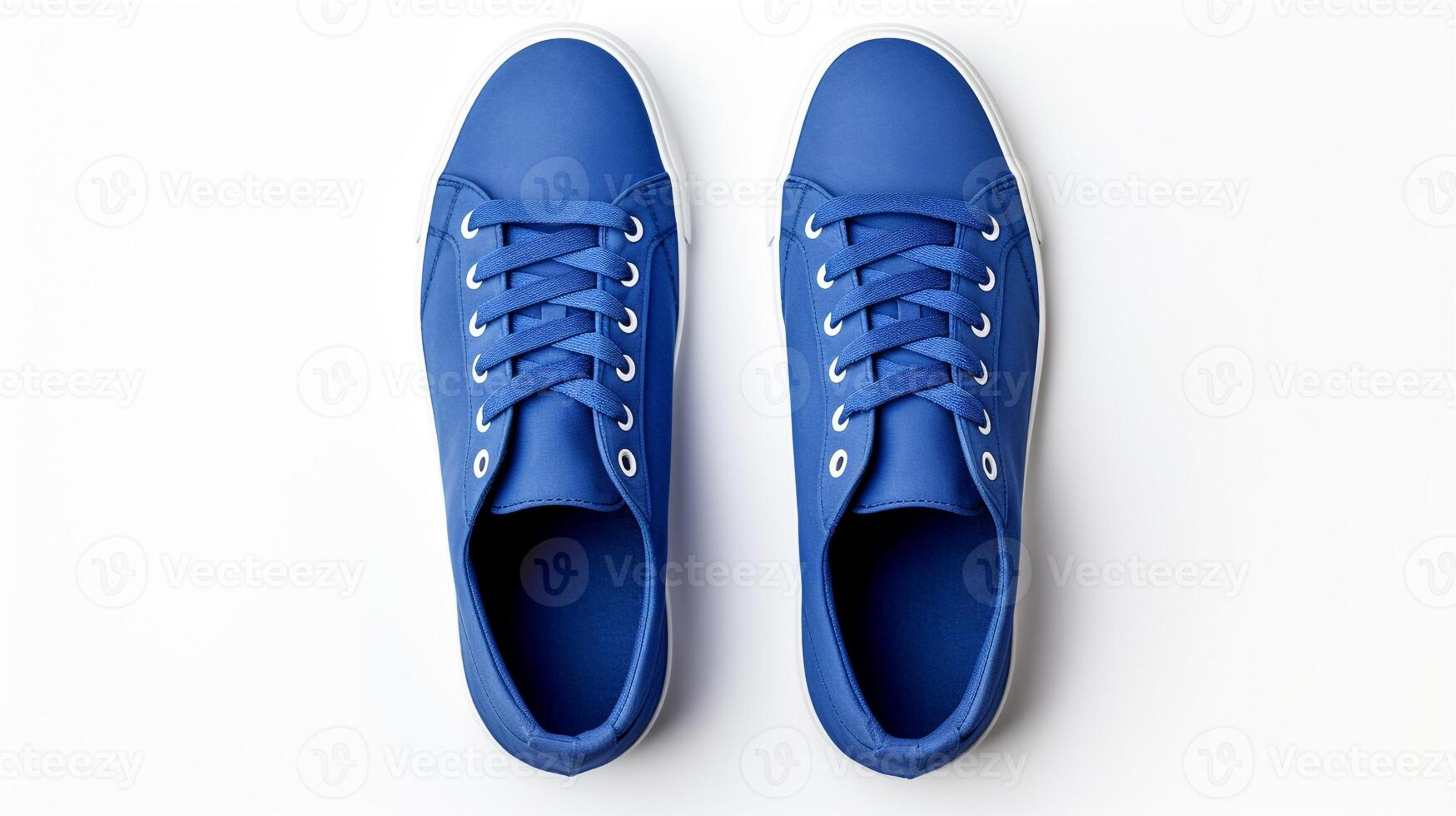 AI generated Indigo Sneakers shoes isolated on white background with copy space for advertisement. Generative AI photo