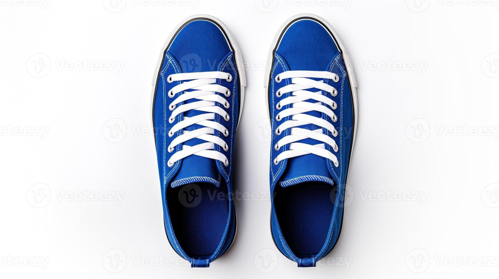 AI generated Indigo Sneakers shoes isolated on white background with copy space for advertisement. Generative AI photo