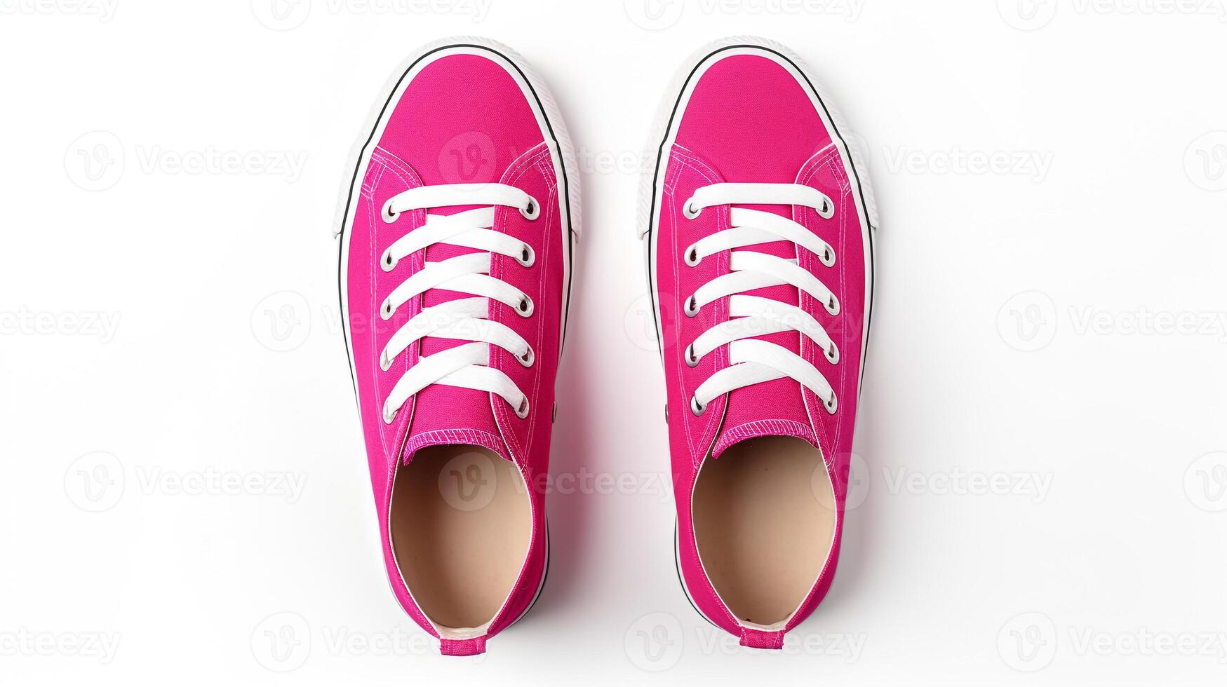 AI generated Magenta Sneakers shoes isolated on white background with copy space for advertisement. Generative AI photo