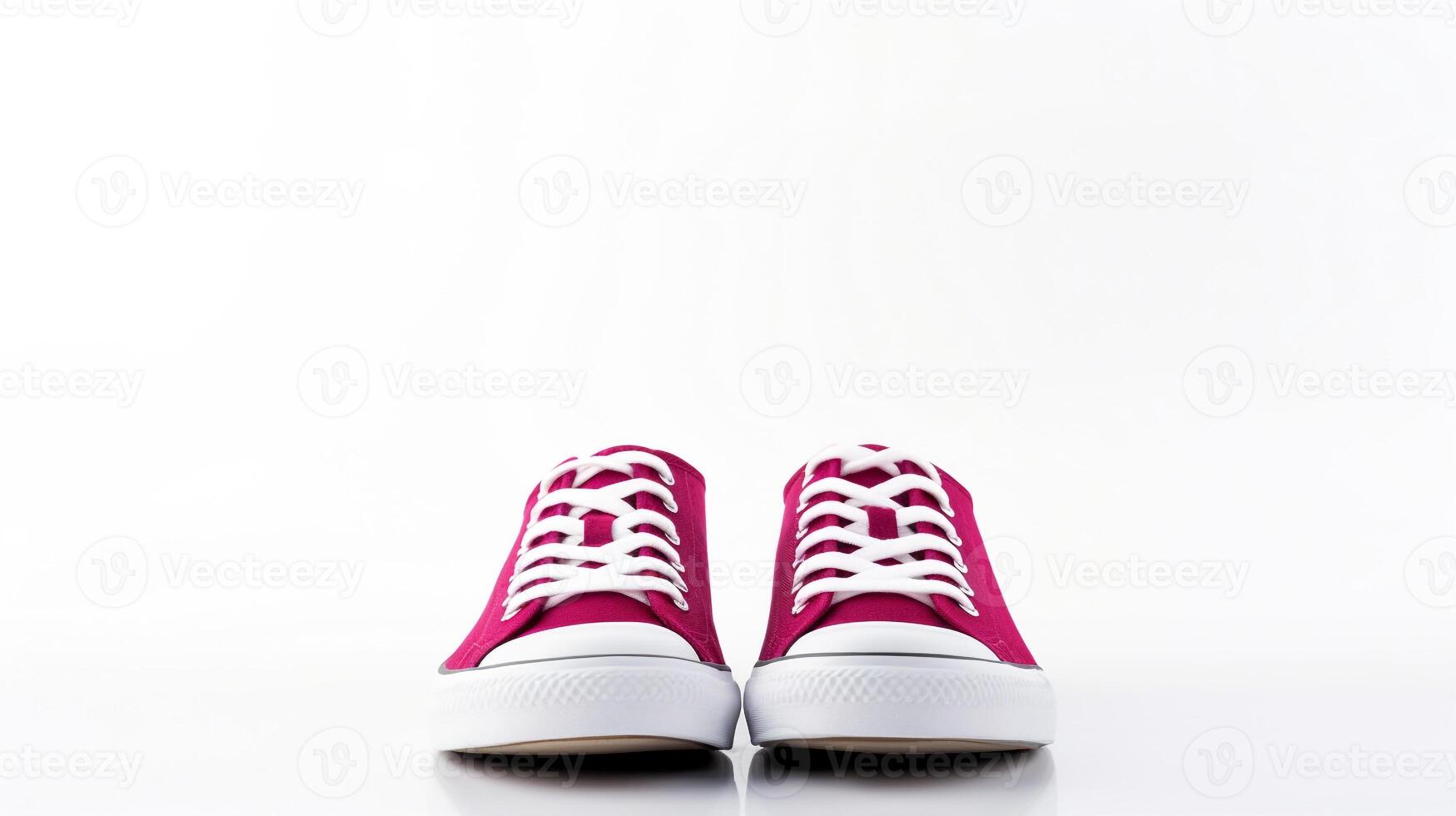 AI generated Maroon Sneakers shoes isolated on white background with copy space for advertisement. Generative AI photo