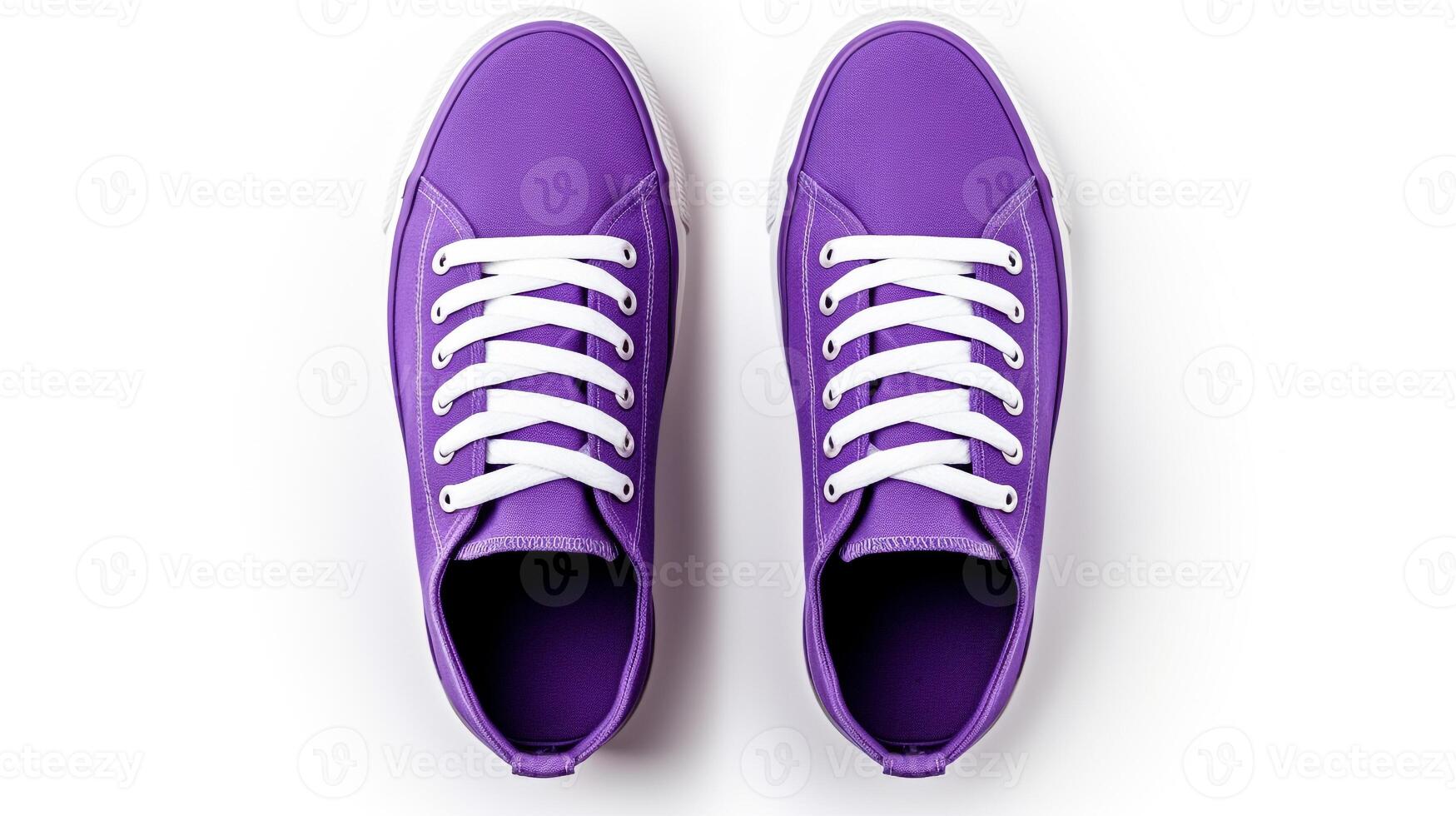 AI generated Violet Sneakers shoes isolated on white background with copy space for advertisement. Generative AI photo