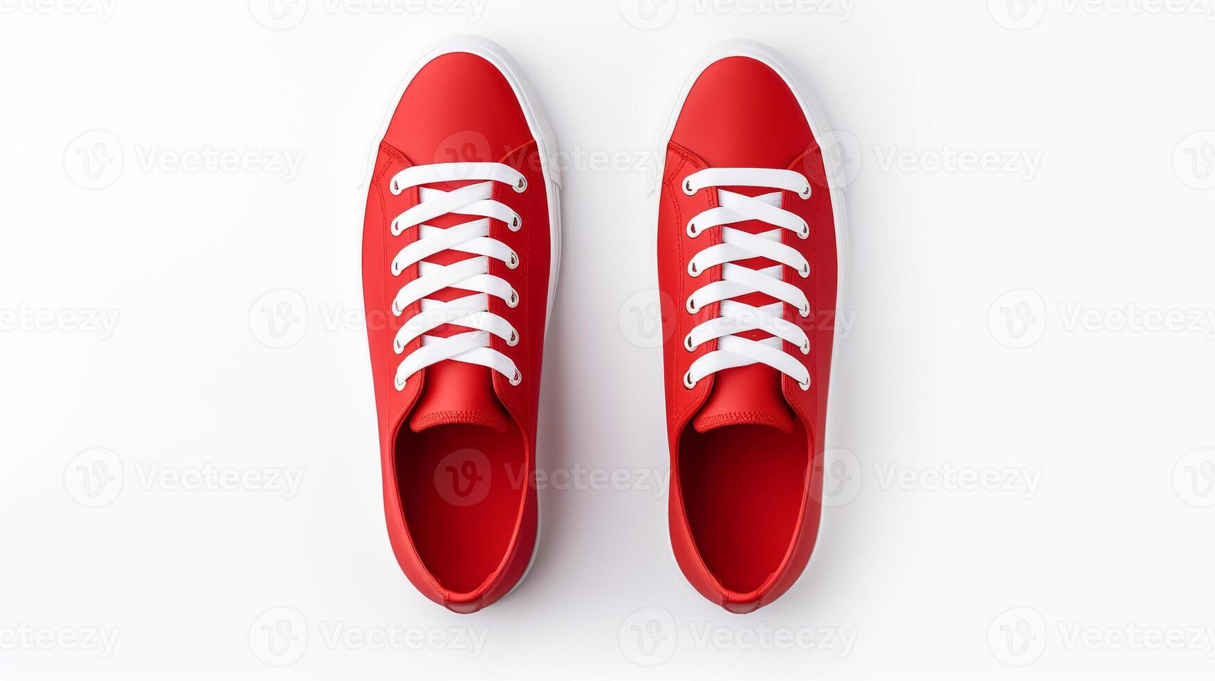 AI generated Vermilion Sneakers shoes isolated on white background with copy space for advertisement. Generative AI photo