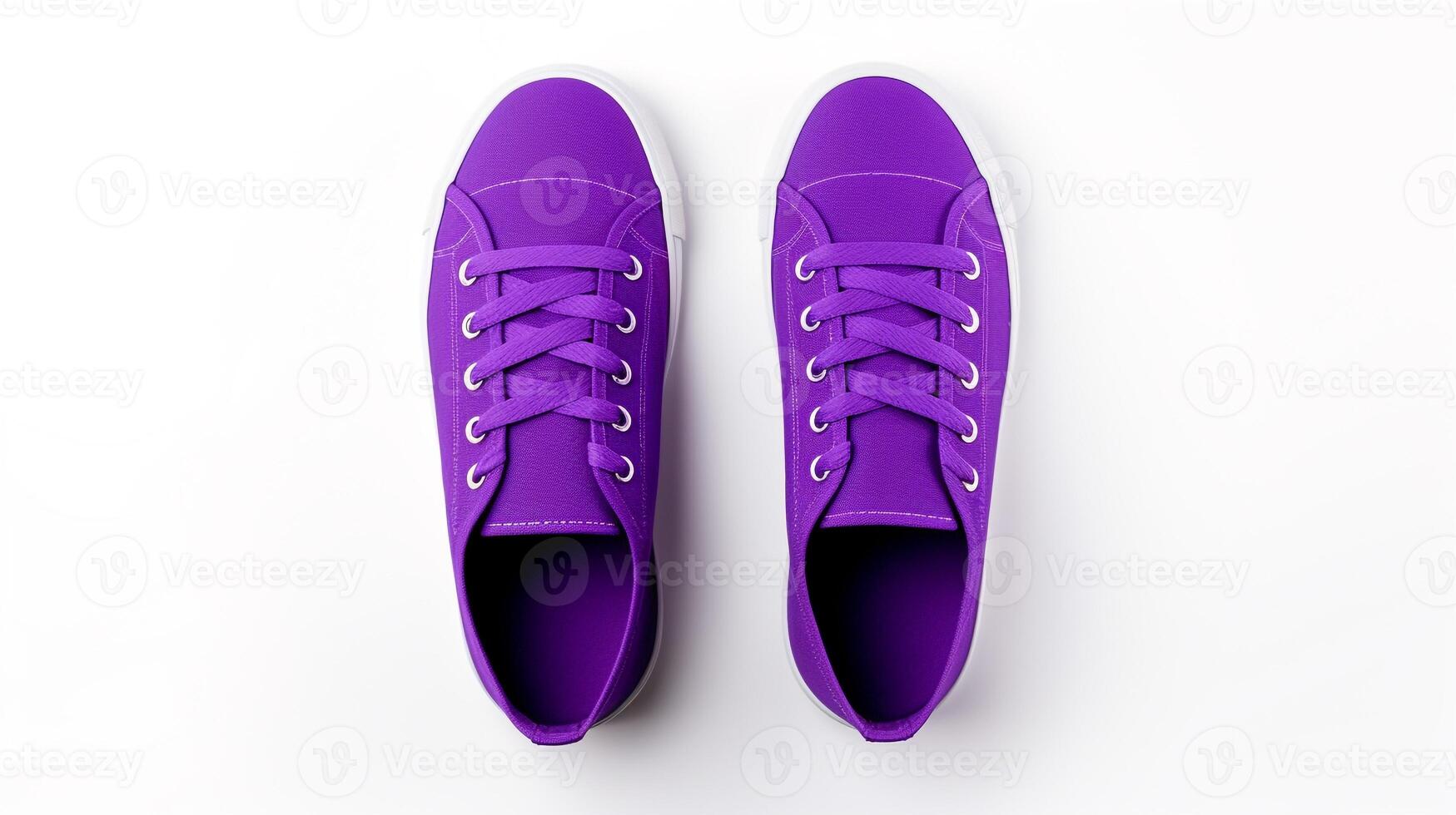 AI generated Violet Sneakers shoes isolated on white background with copy space for advertisement. Generative AI photo