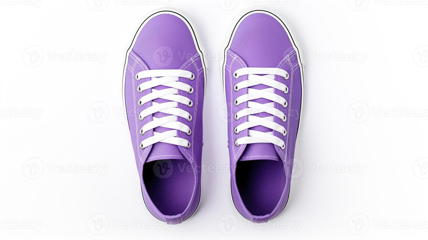 AI generated Violet Sneakers shoes isolated on white background with copy space for advertisement. Generative AI photo