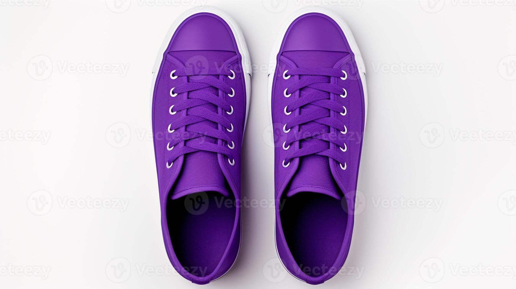 AI generated Violet Sneakers shoes isolated on white background with copy space for advertisement. Generative AI photo