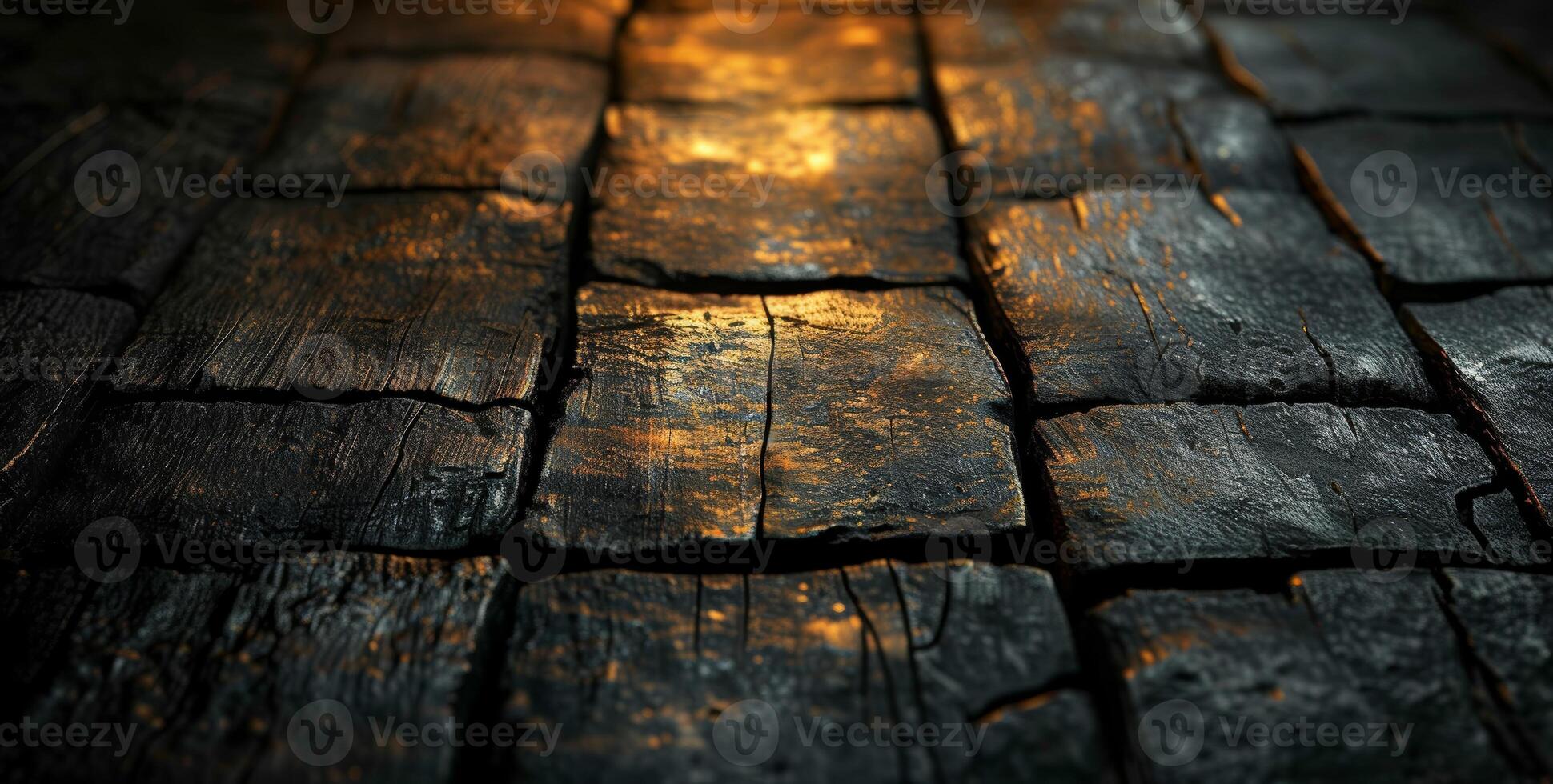 AI generated Close up view of a wooden floor featuring natural patterns and textures of worm wood, home foundation inspection image photo