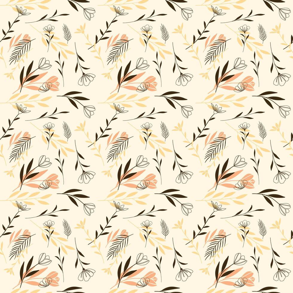Floral seamless pattern with tiny flowers and leaves in vintage style vector