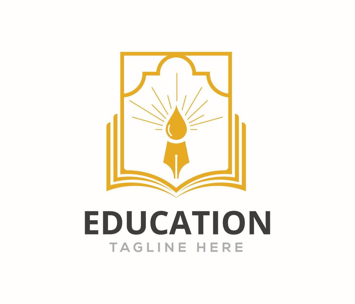 Education book badge logo vector