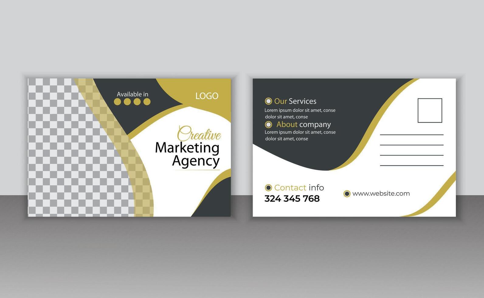 Vector corporate business postcard design. pro vector.