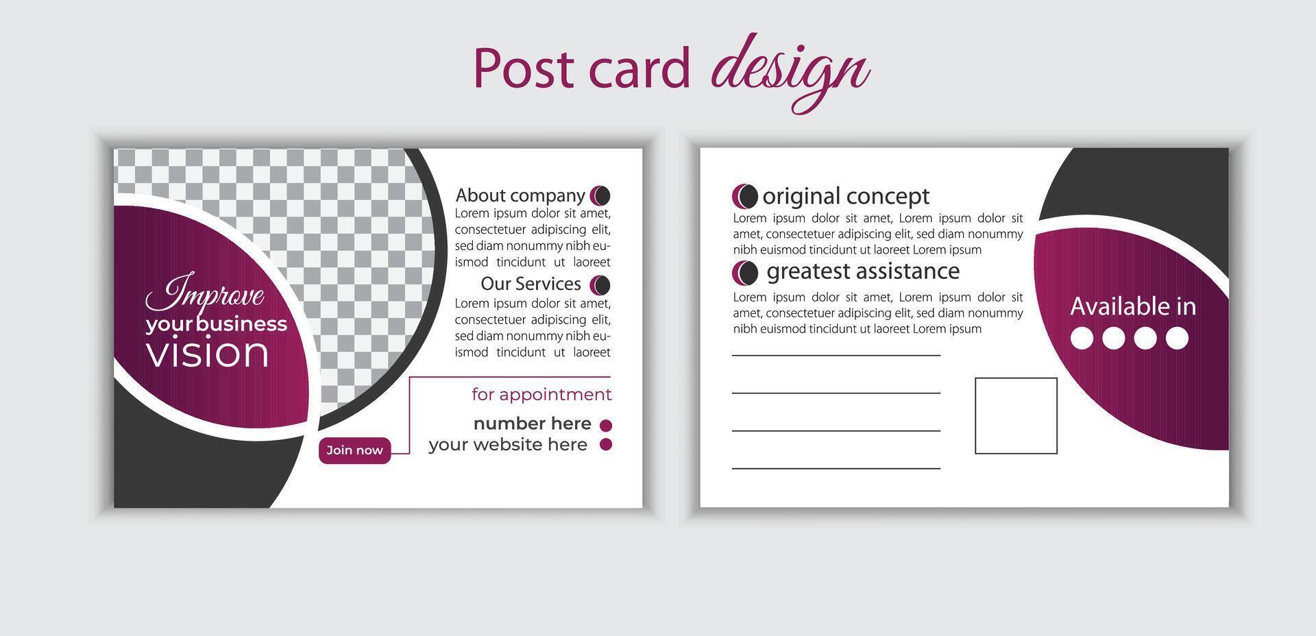 Corporate business premium postcard design template. pro vector. vector