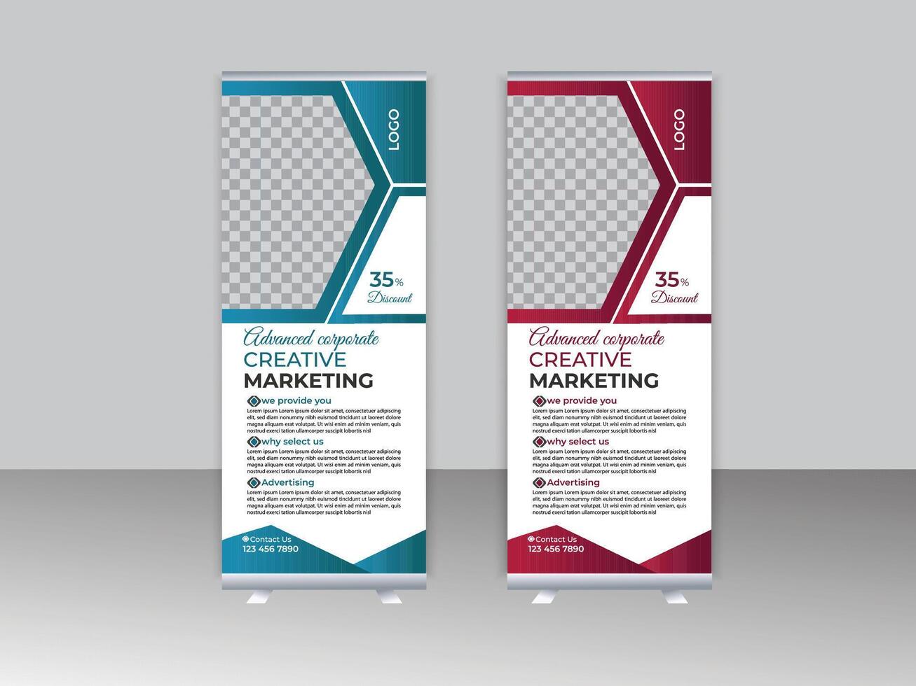 minimal corporate stands roll up Banner Design. pro vector. vector