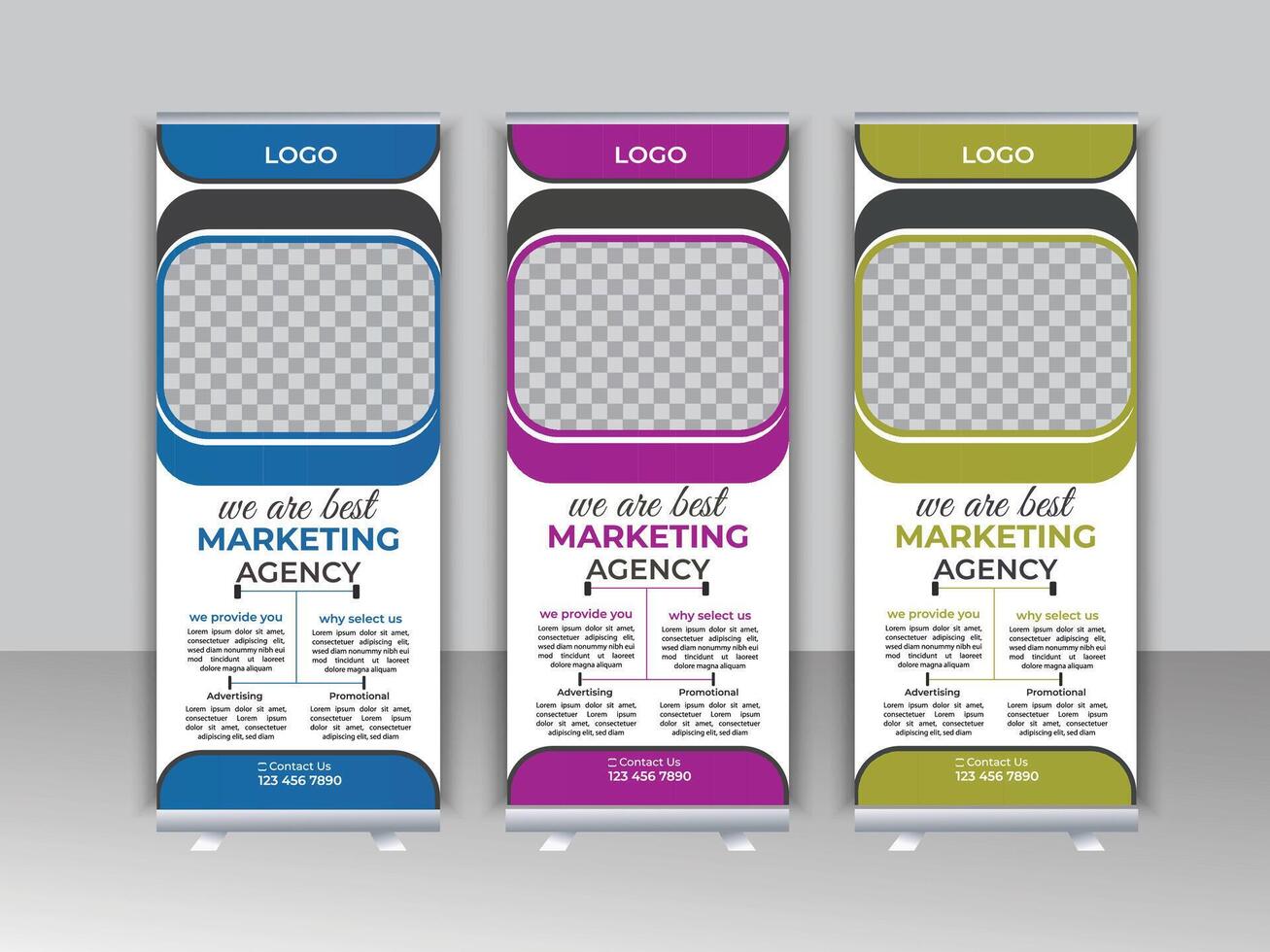 minimal corporate Conference Roll-up Banner Design. pro vector. vector