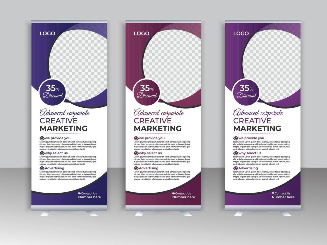 Corporate rollup or X banner design, stand banner design. pro vector. vector