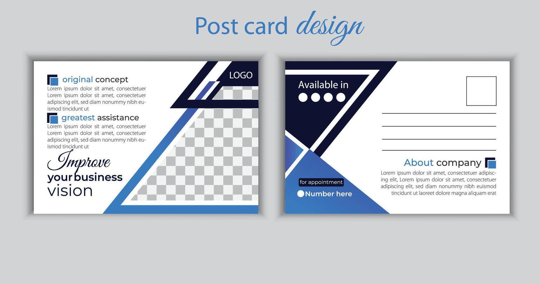 minimal postcard template with creative design layout. pro vector. vector