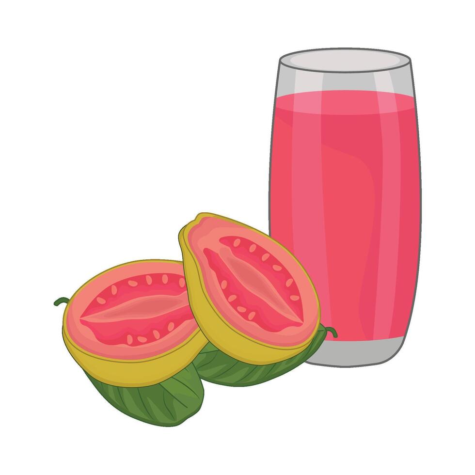 ilustración de guayaba jugo vector