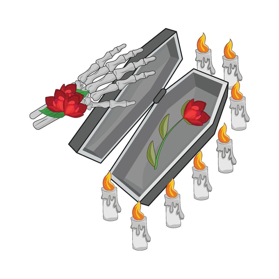 illustration of coffin vector