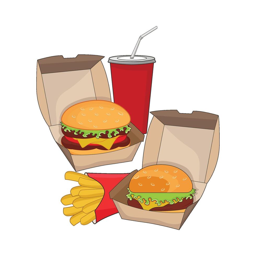 ilustración de hamburguesa tomar lejos vector