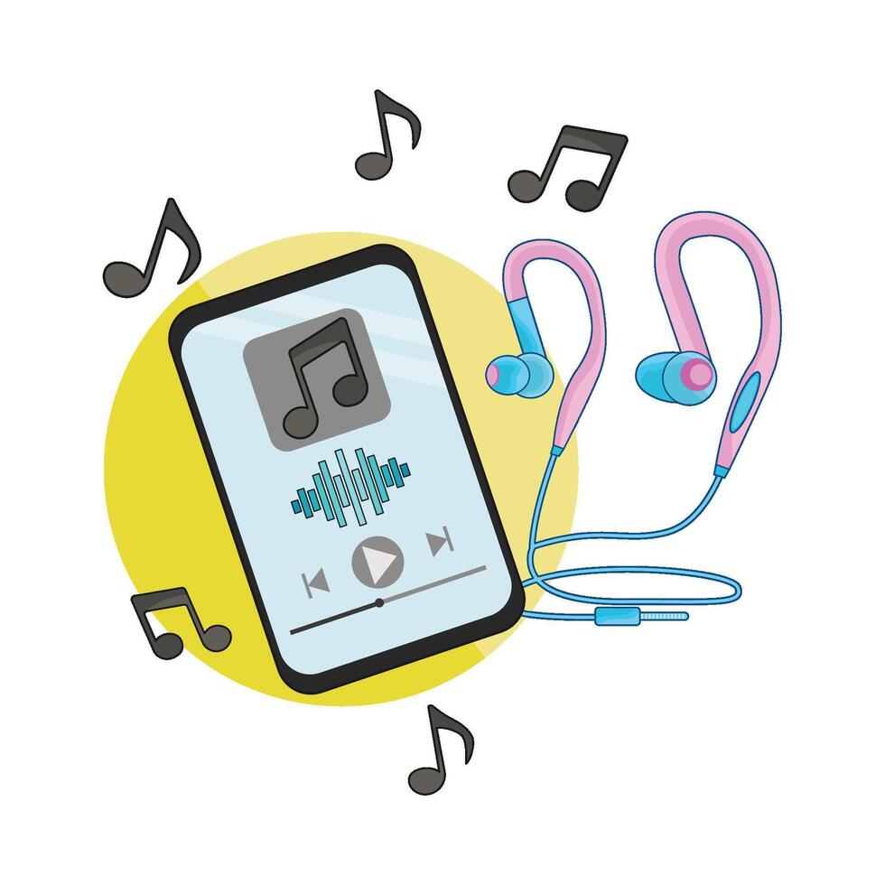 ilustración de teléfono con auriculares vector