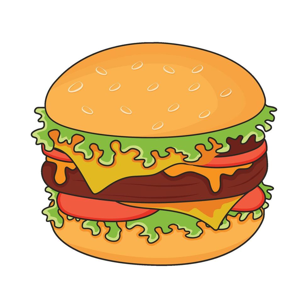 ilustración de hamburguesa vector