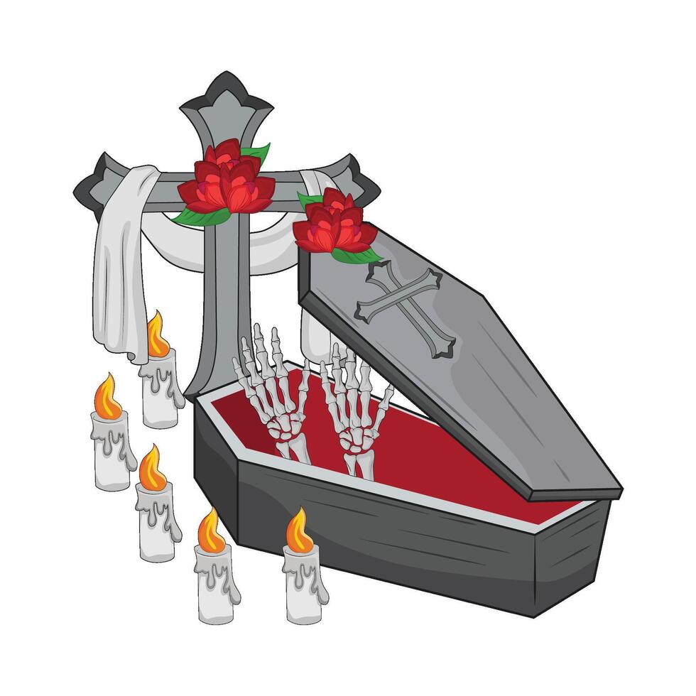 illustration of coffin vector
