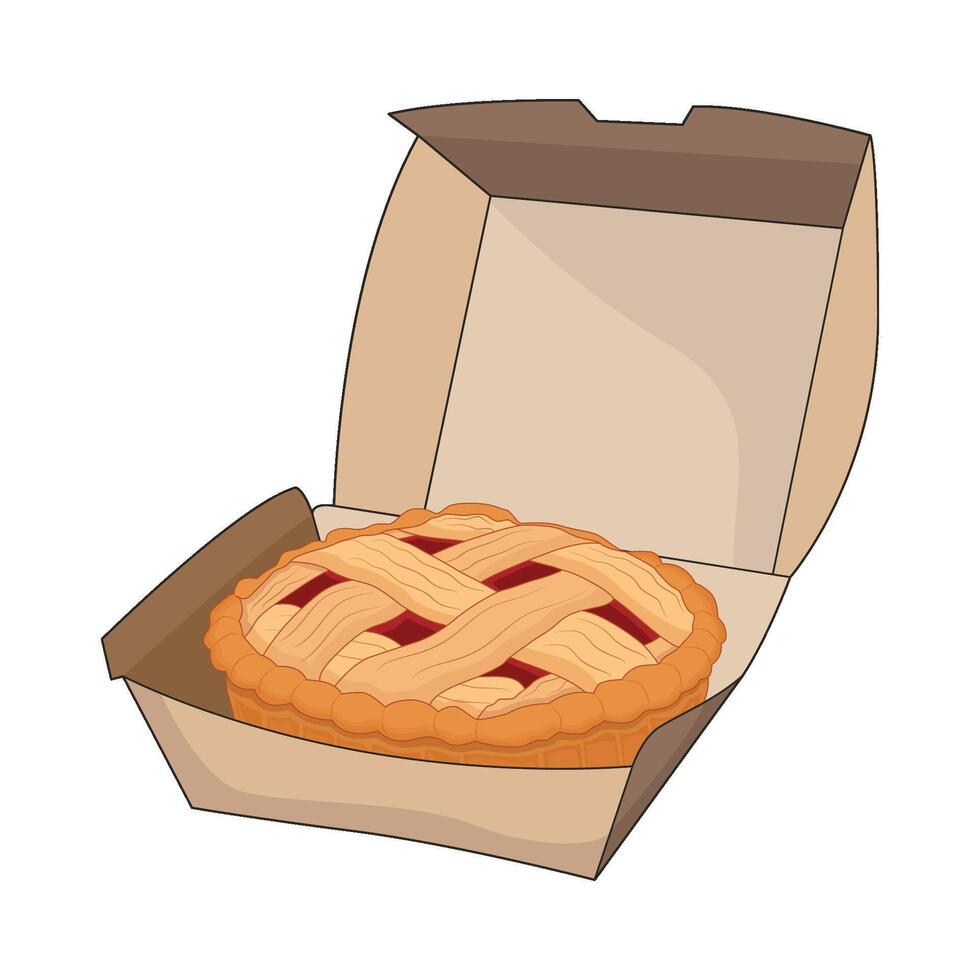 ilustración de tarta caja vector