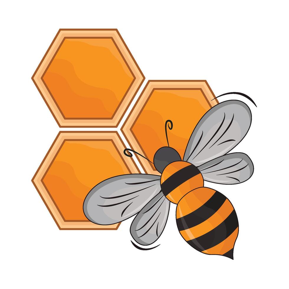 ilustración de miel abeja vector