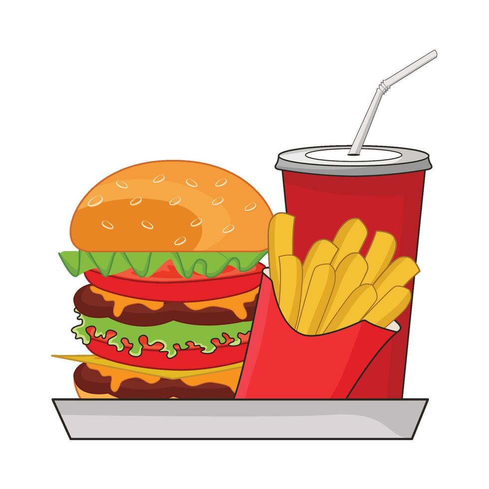 ilustración de hamburguesa vector