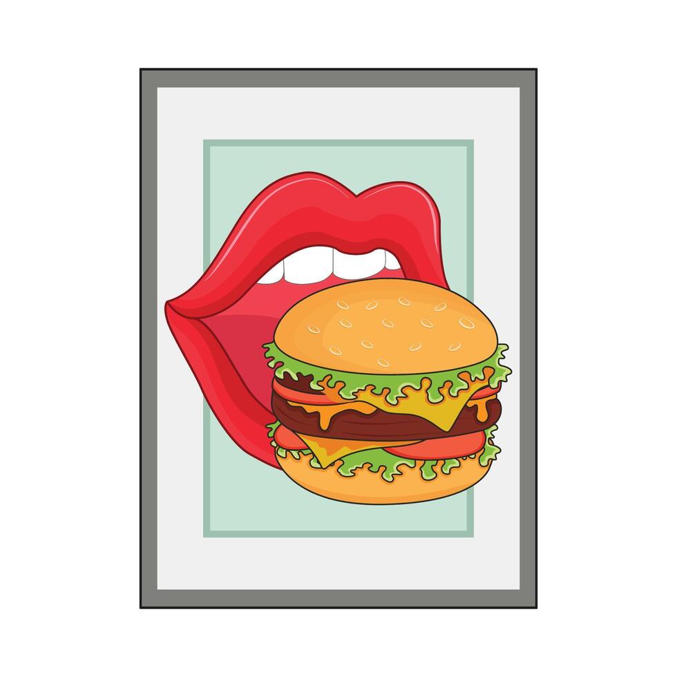 ilustración de hamburguesa vector