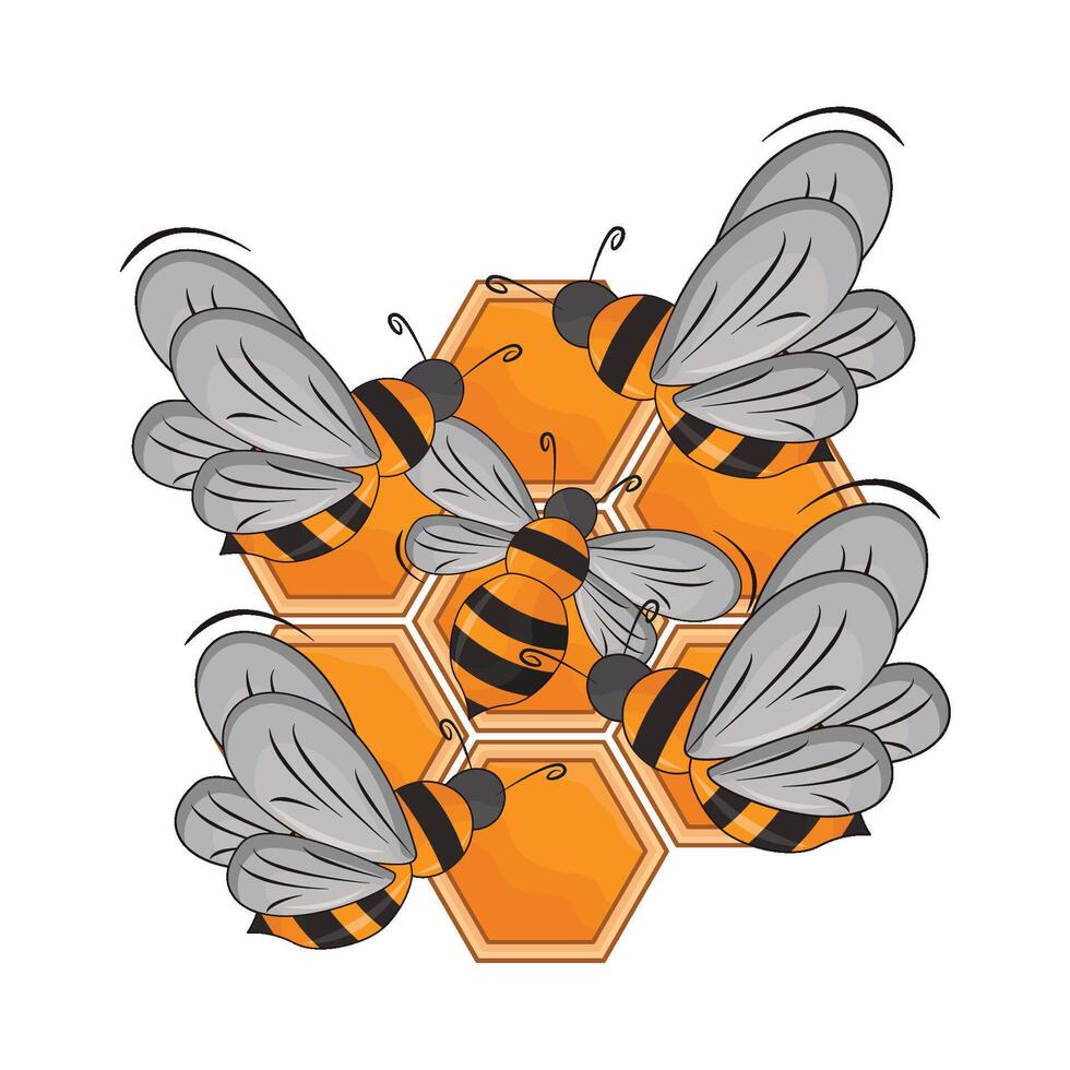 illustration of honey bee vector